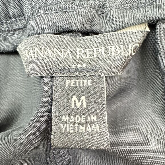 Banana Republic Cargo Jogger Pants Womens Petite Medium Black Soft Tencel - Picture 12 of 13